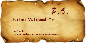Palme Valdemár névjegykártya